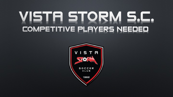 Vista Storm S.C. Competitive Teams Looking For Players